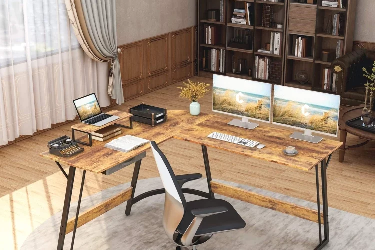 Never let papers pile up on your home office desk